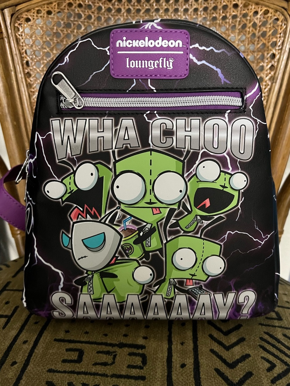 Loungefly Nickelodeon Invader Zim Green Black Purple Mini Backpack